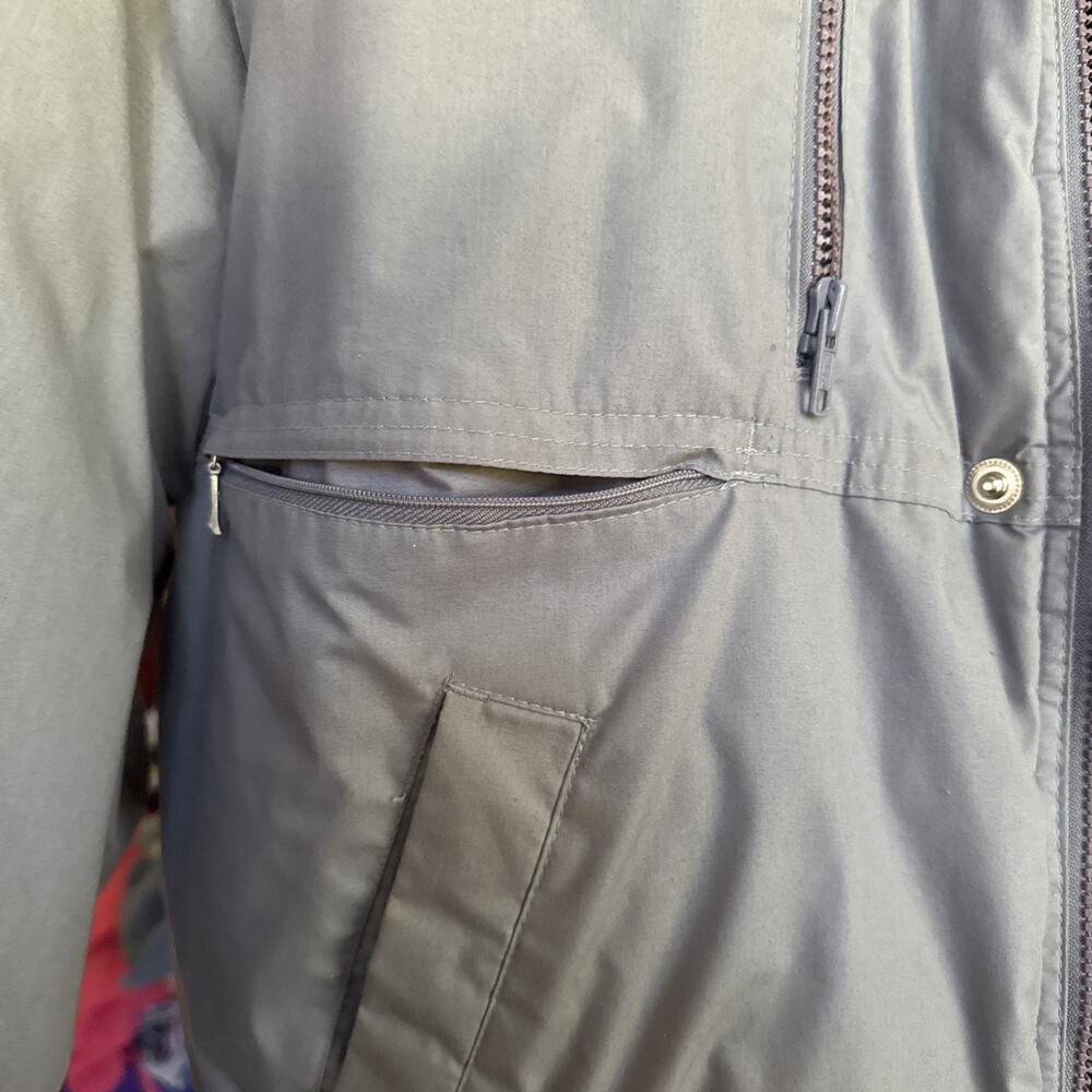 Vintage William Barry Struggle Gear Heavy Bomber Jacket Full Zip Padded Lge Gray - Picture 6 of 12